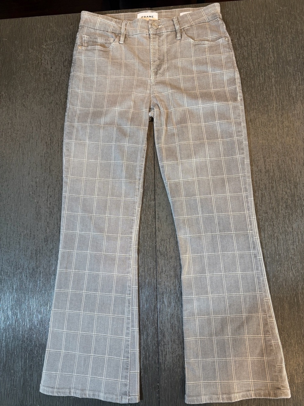 FRAME Le Crop Mini Boot Pine Plaid Jeans Size 26